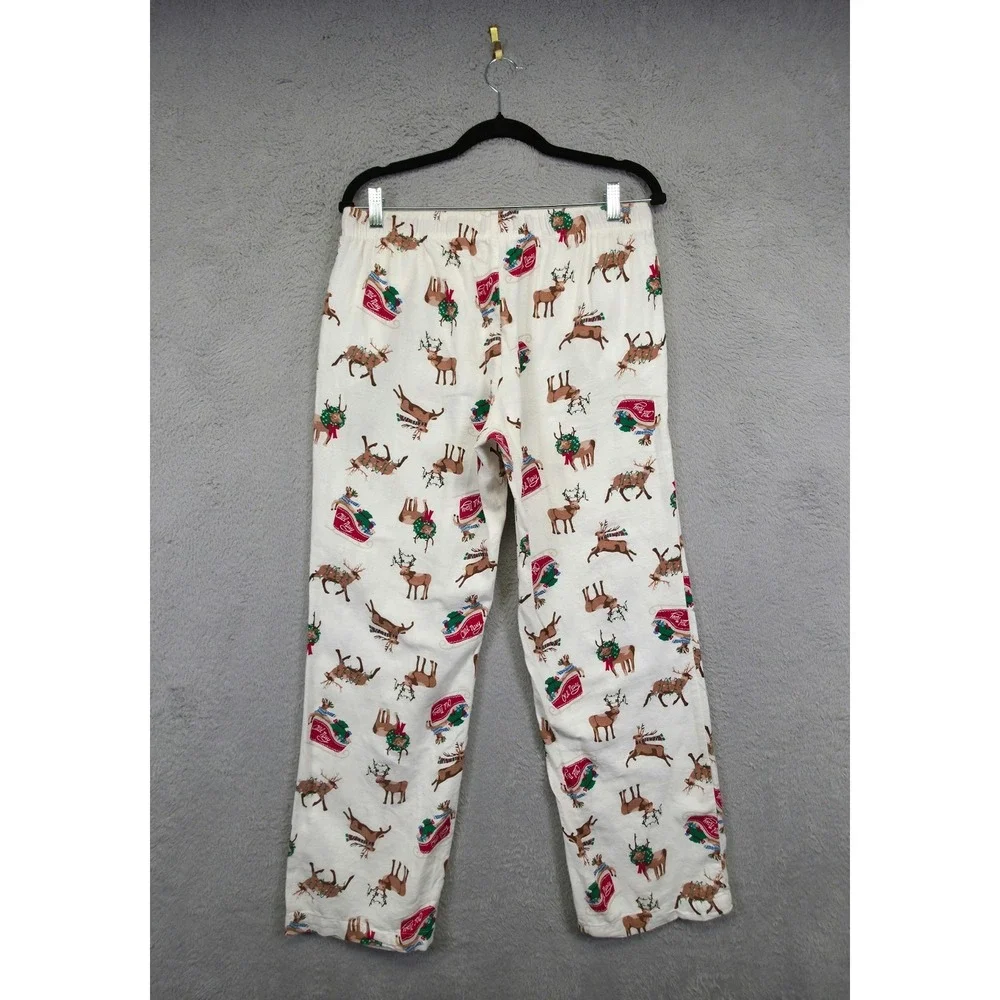 Old Navy Pajama Pants Womens M White Christmas Holiday Reindeer Gifts Loungewear